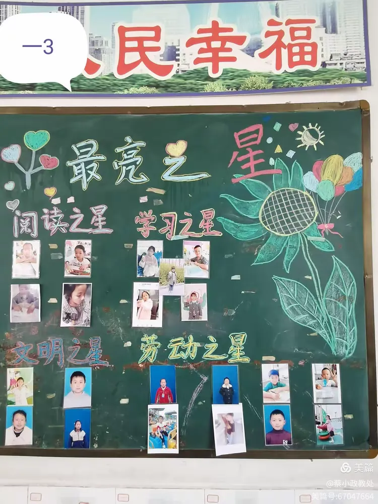 部分优秀班级黑板报展示六年级134五年级367四年级2346三年级134二